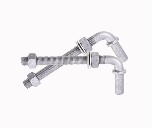 J-Bolt Post Hinge with 5/8" Hinge Pin Galvanized Post Gate Hinge for 6" (2 Pcs)