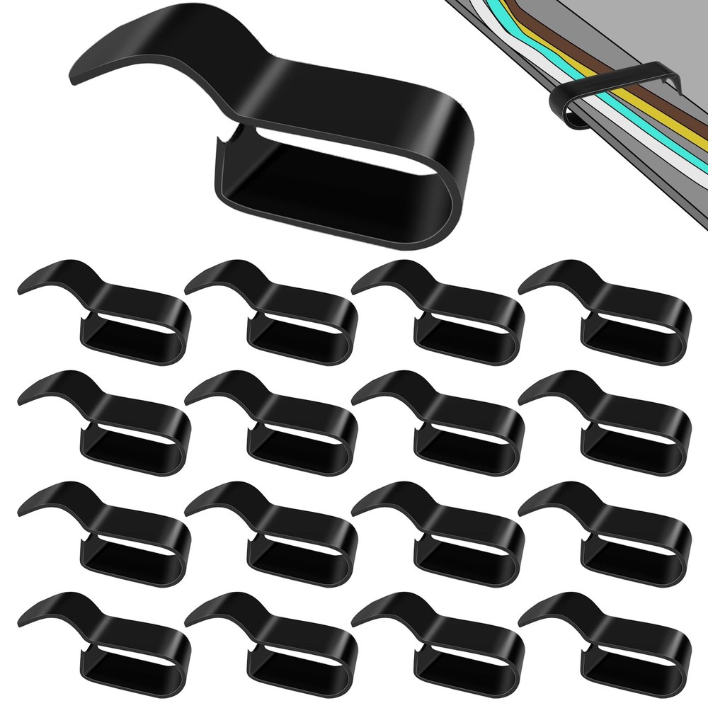 Datanly 30 Pack Trailer Frame Wire Clips Black Push-On Chassis 1/4'',