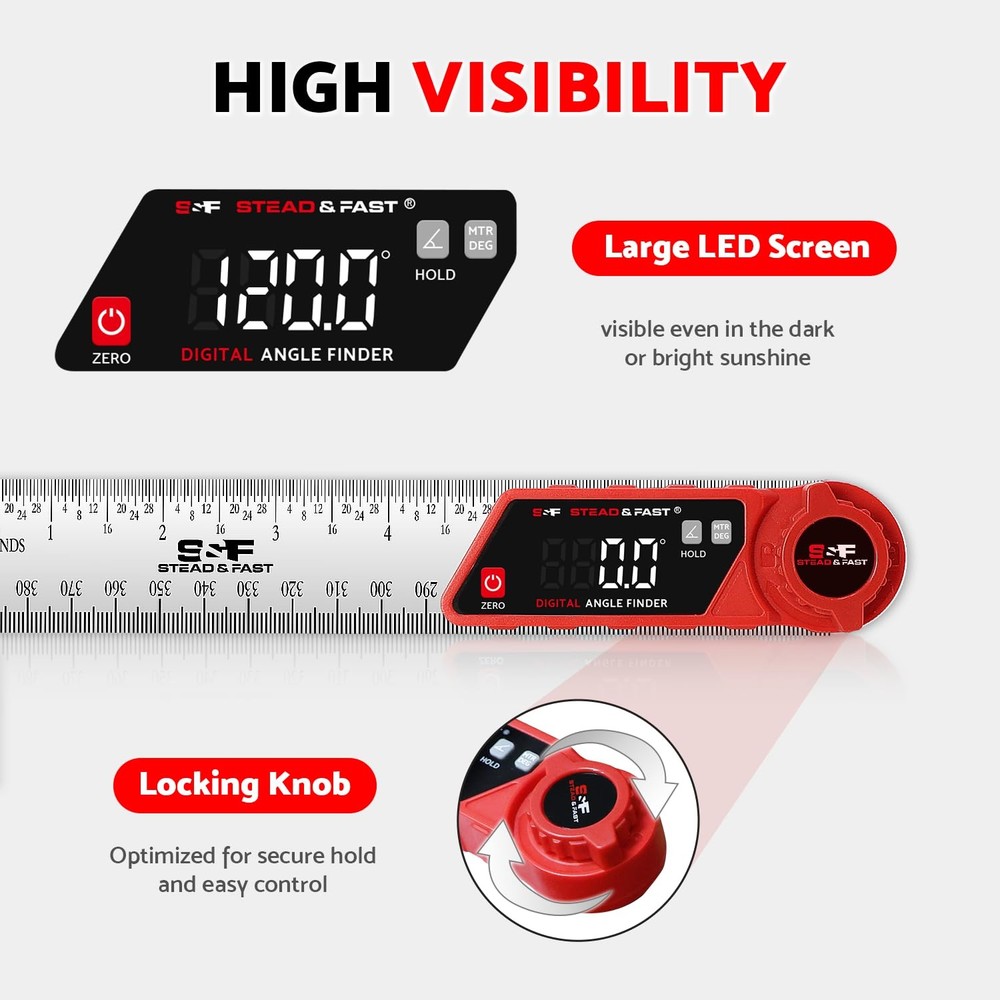 Digital Angle Finder Tool 7 Inch / 200 mm, Miter Saw Protractor for Compound ...