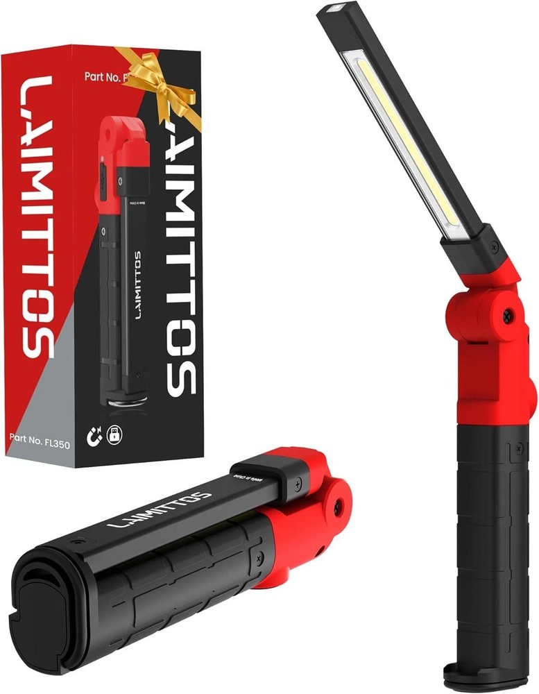 Rechargeable LED Work Light Magnetic Foldable Flashlight with Hook 3 Modes | Eba