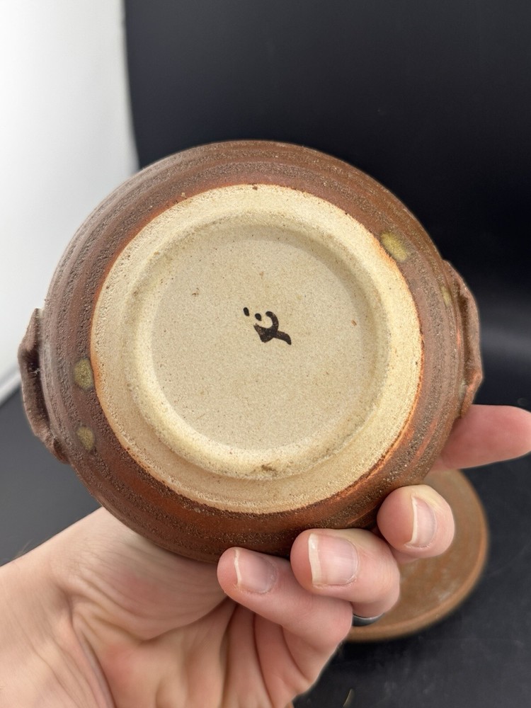 Mini Lidded Stoneware Pot With Sig On Base See Photos Candy Dish