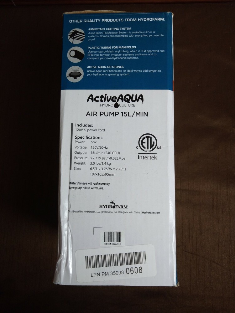 Active Aqua Air Pump 4 Outlet, 15L/Min