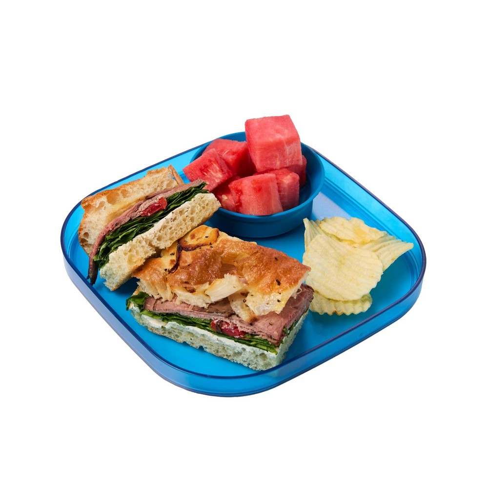 Madesmart Dipware Reusable Dining Plate/Serving Tray for Appetizers and Snacks,