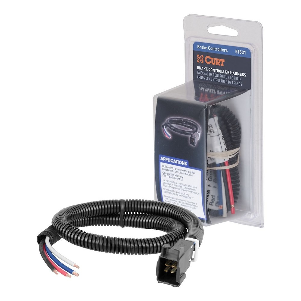 Curt 51531 Brake Control Harness Univ 1 Plug w/Pigtail Includes 24" 12 Ga Wire