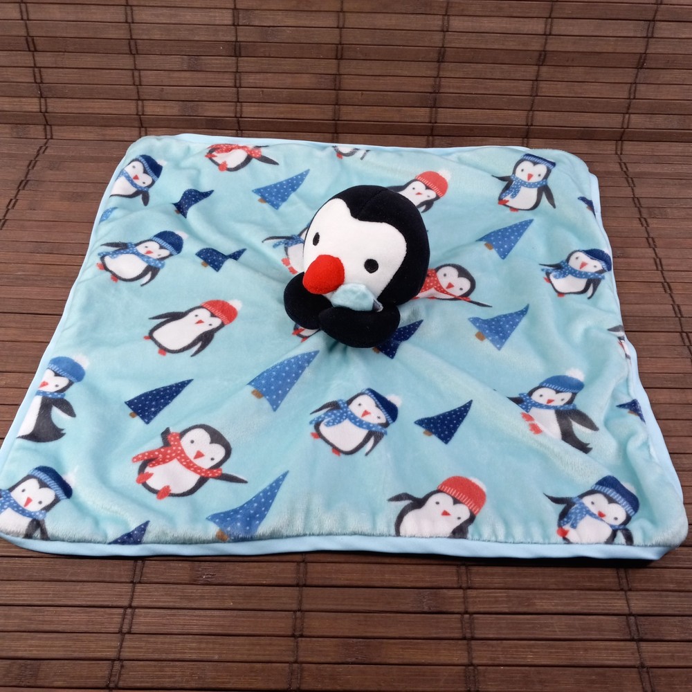 NoJo Plush Penguin Security Blanket Lovey Cuddle Blankie