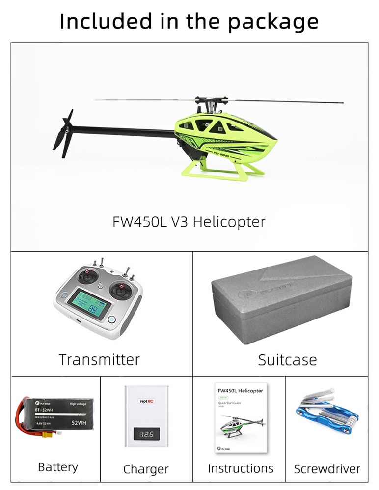 Fly Wing FW450L V3 6CH GPS 3D H1 Flight Control RC Helicopter Automatic Return