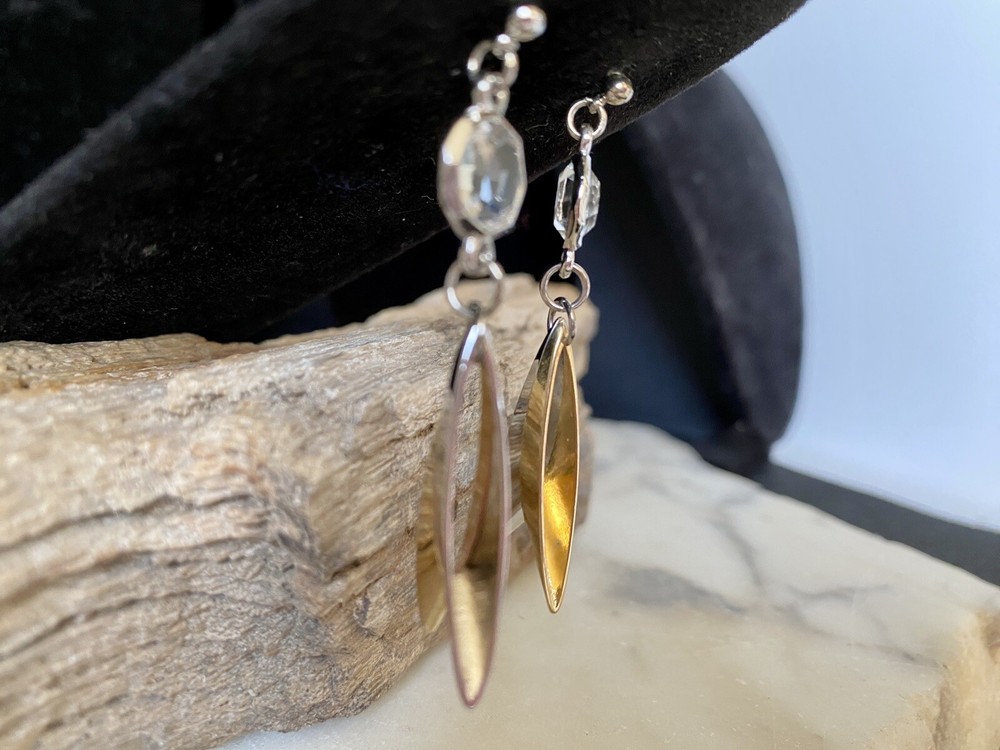 Vintage Crystal two tone Earrings