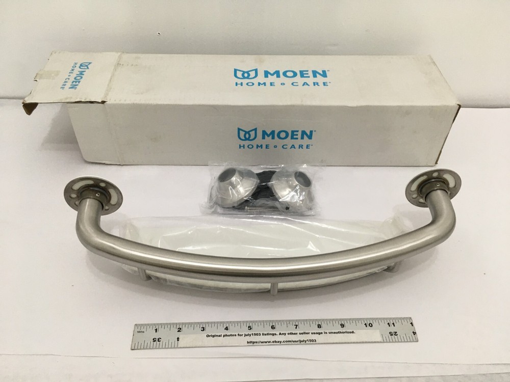 (1) NEW Moen Home Care 16" Grab Bar with Shelf - BRUSHED NICKEL - R2356DBN