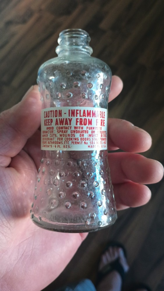 Red Cap Refresh-R Germicide Bottle Raised Hobnail