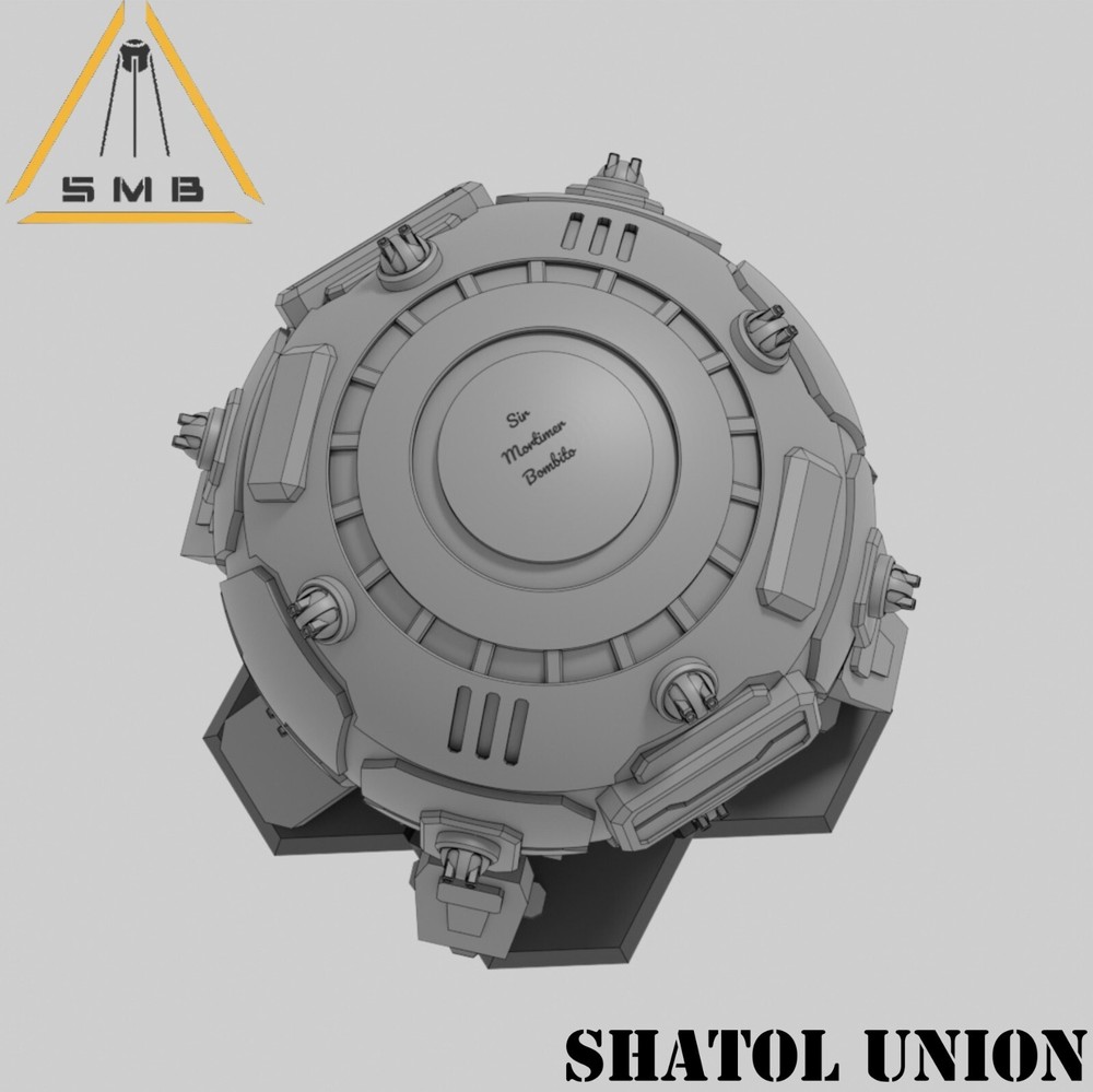 Union Class Mech Dropship w/ Hex Base, Tabletop War Game Terrain (6mm)