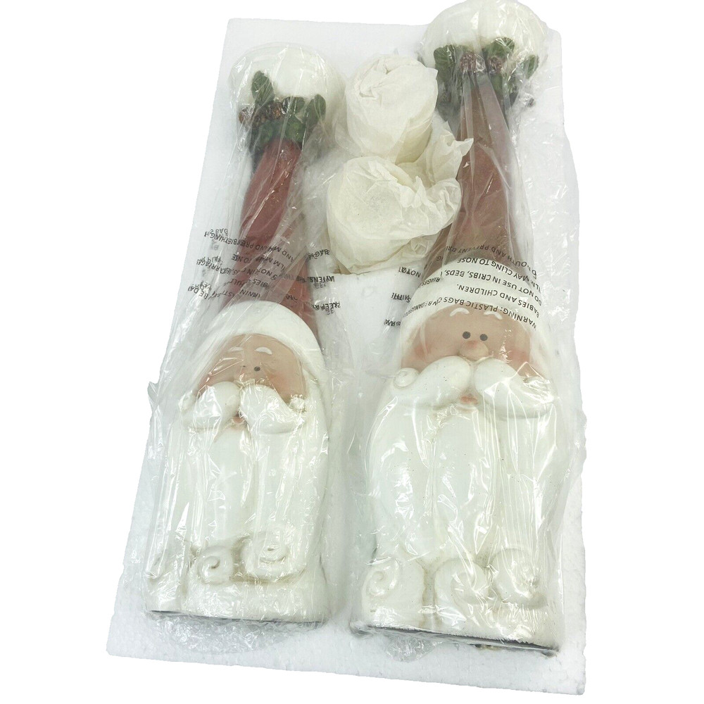 Set 2 Home Reflections Graduated Santa Pillar Holders Flameless Candles Timer