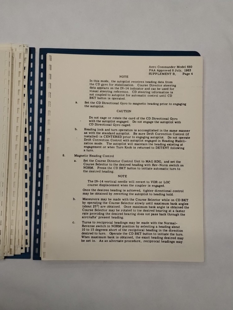 Aero Commander Model 680 Flight Manual-Original