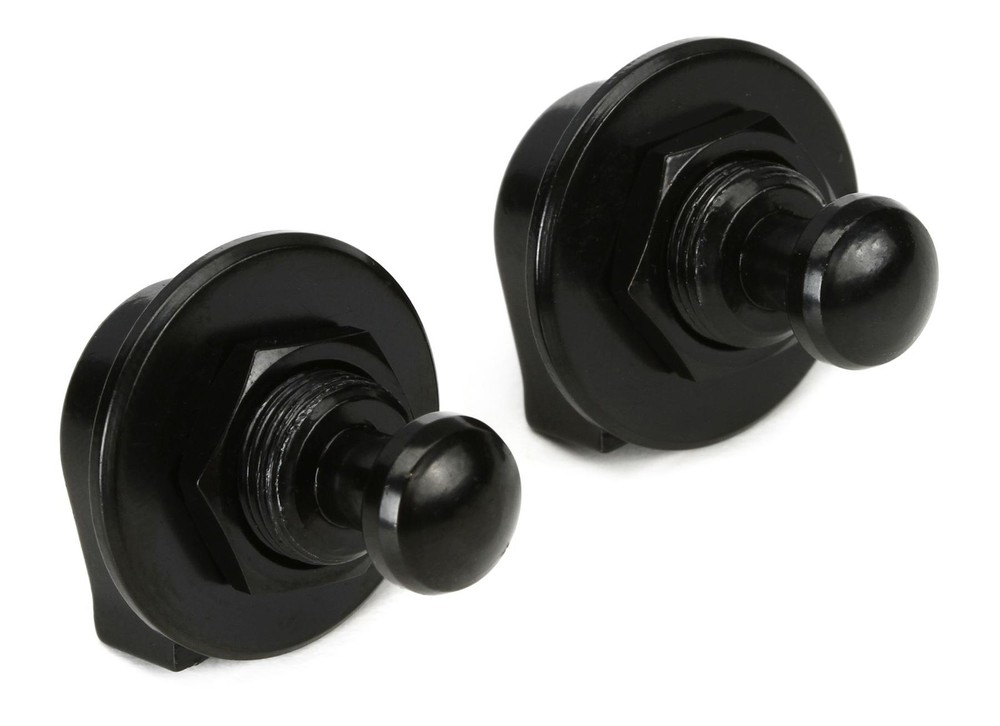 Grover GP800B Strap Lock Set - Black (2-pack) Bundle