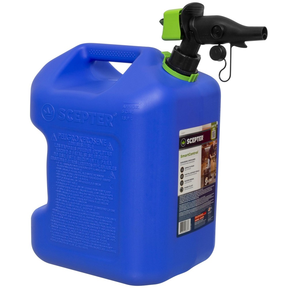 Fuel Container 5 Gallon Spill Proof SmartControl Spout Blue Scepter FSCK552