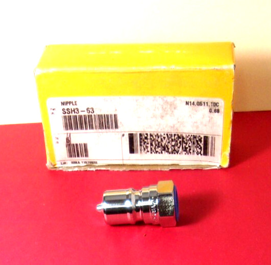 SSH3-63  PARKER  Quick Coupler Nipple 3/8", New