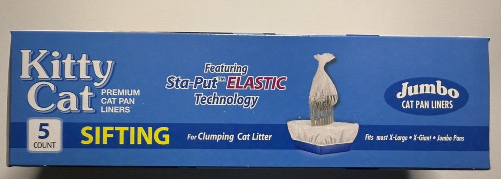 Kitty Cat Pan Disposable Elastic Sifting Liners- 5-Pack + 1 Solid Transfer-2Pack