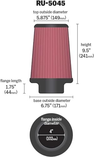 High-Flow Original Lifetime Universal Clamp-On Air Filter: High Performance,