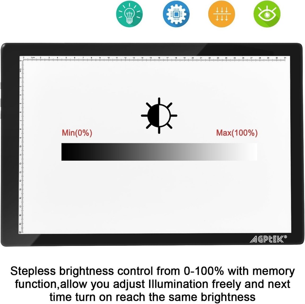 Portable Magnetic Light Pad with Stepless Brightness Control for Art Projects