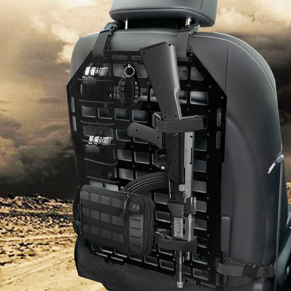 Tactical Rigid Panel Vehicle Seat Back Rack Storage Organizers For MOLLE System