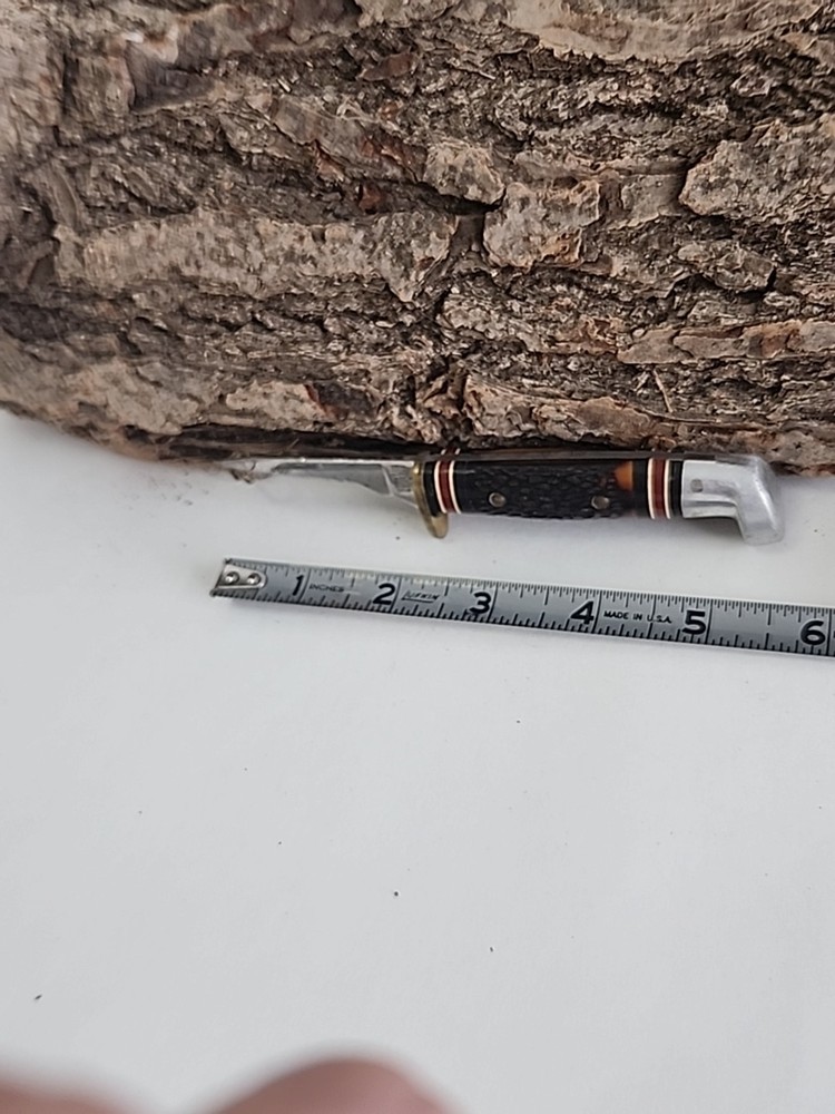 Vintage Western Number 628 M Fixed Blade Stagalon Handle Knife