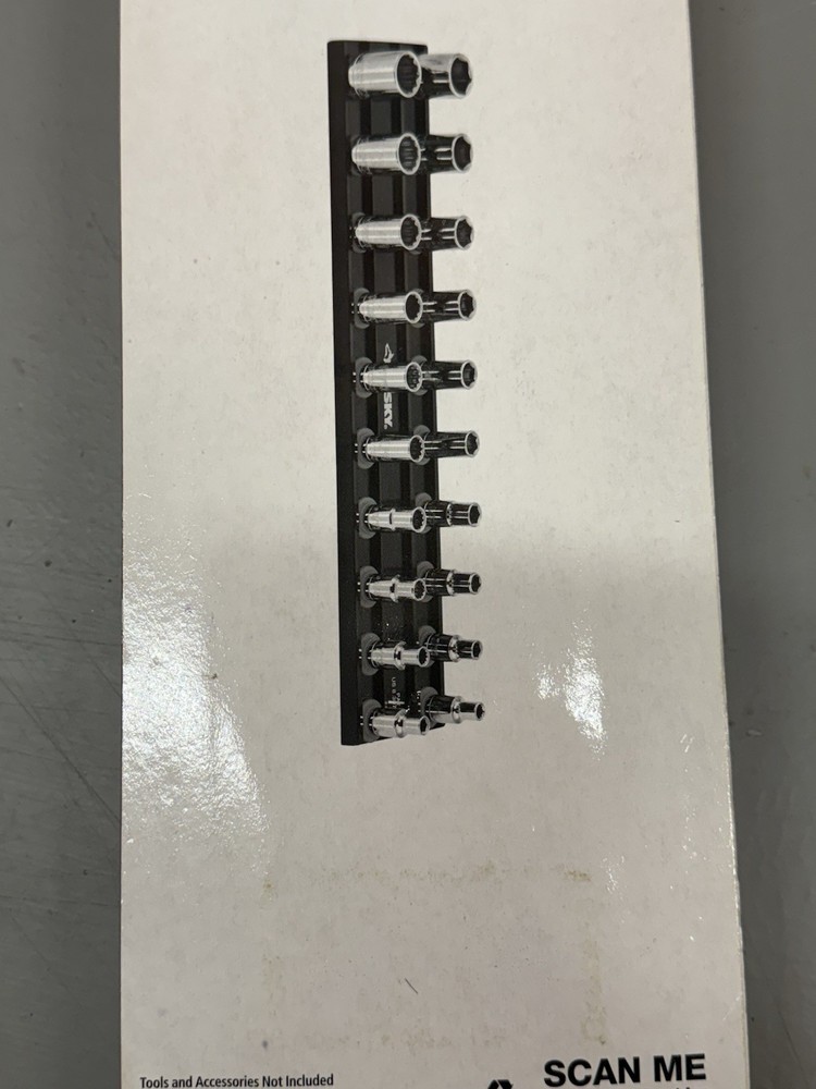 Husky 1/4” Magnetic Socket Rail Holder 20 Clips Tool Organizer New