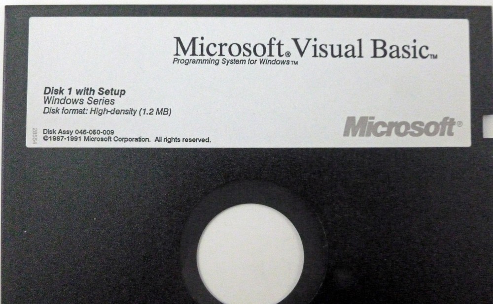 Microsoft Visual Basic (2 Disk Set) 5.25 Floppy (2 Disks) Untested