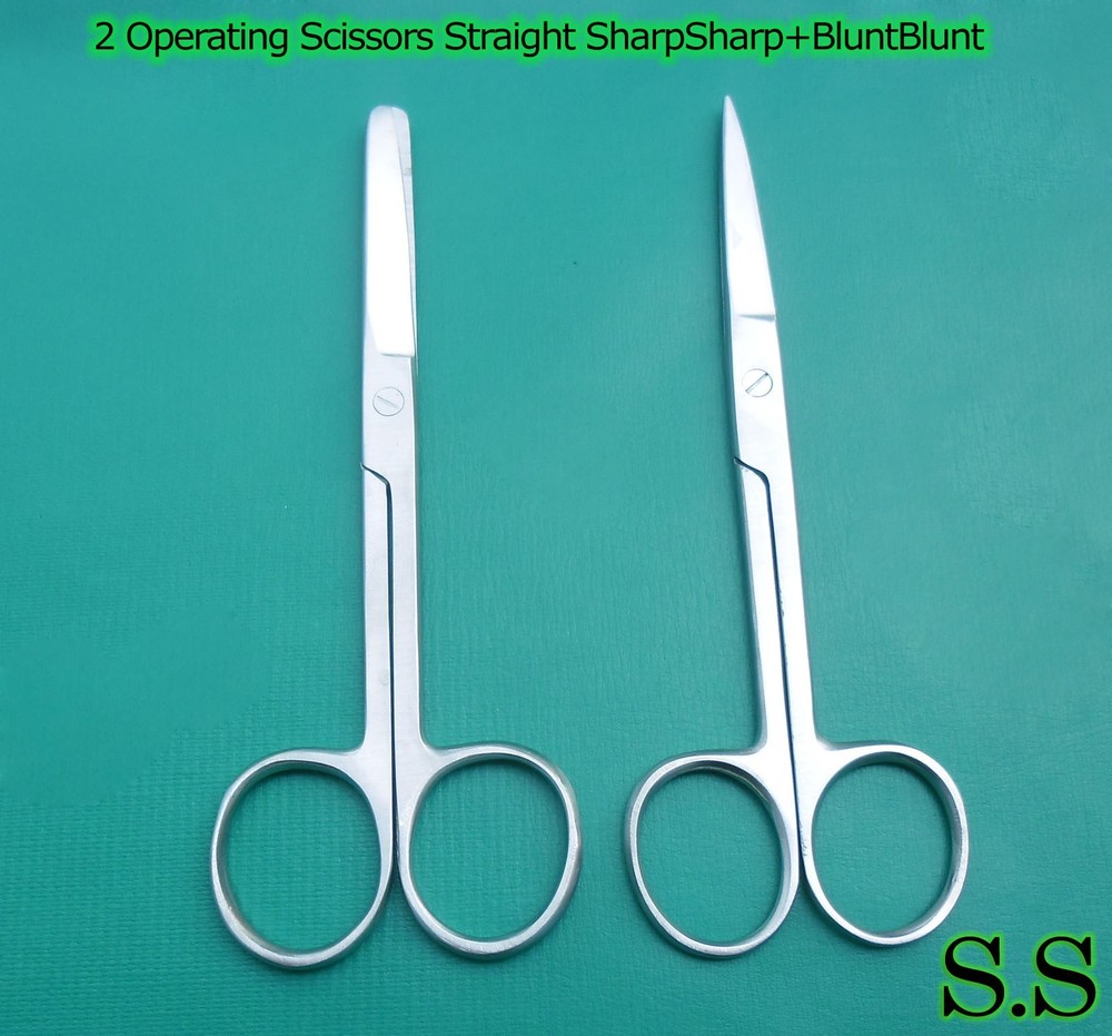 2 OPERATING DISSECTING SCISSORS 4.5"STRAIGHT SHARP/SHARP BLUNT/BLUNT
