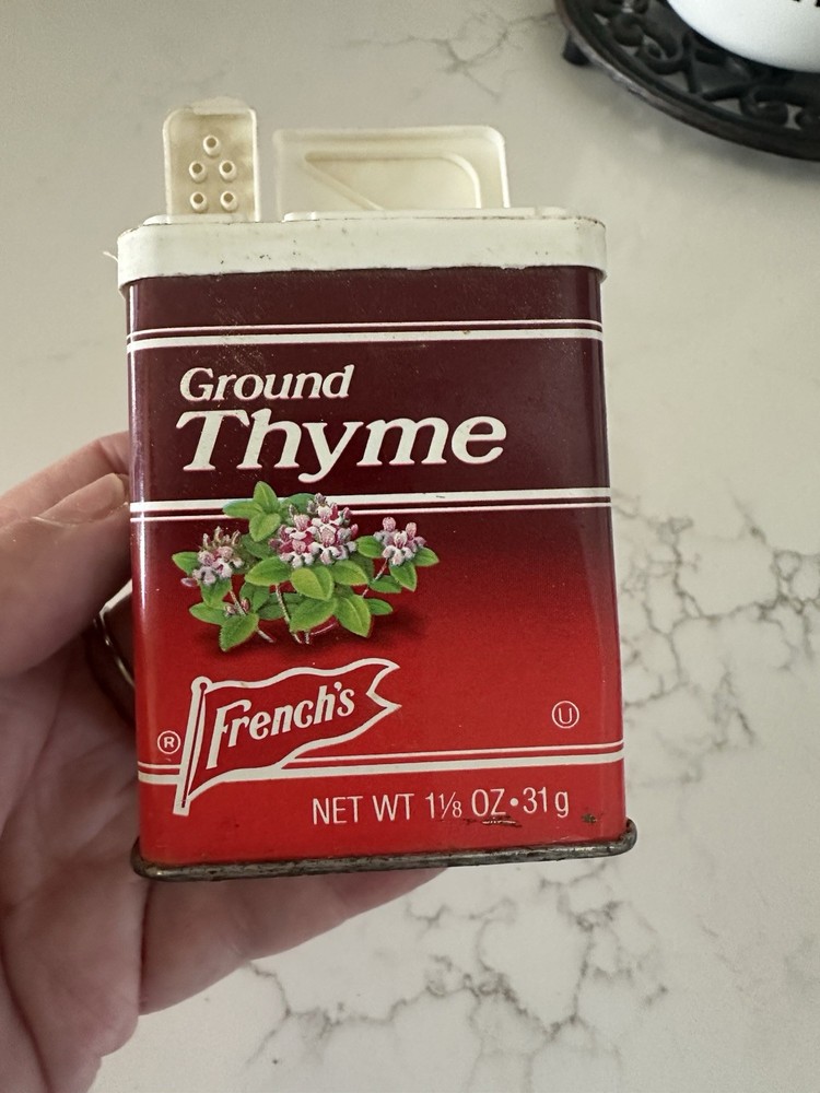 Vintage Ground Thyme Red Spice Can