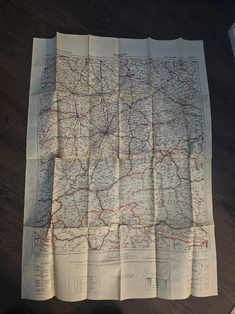 Original Germany Road Map MUNCHEN First Edition War Office ©1944 - Munich