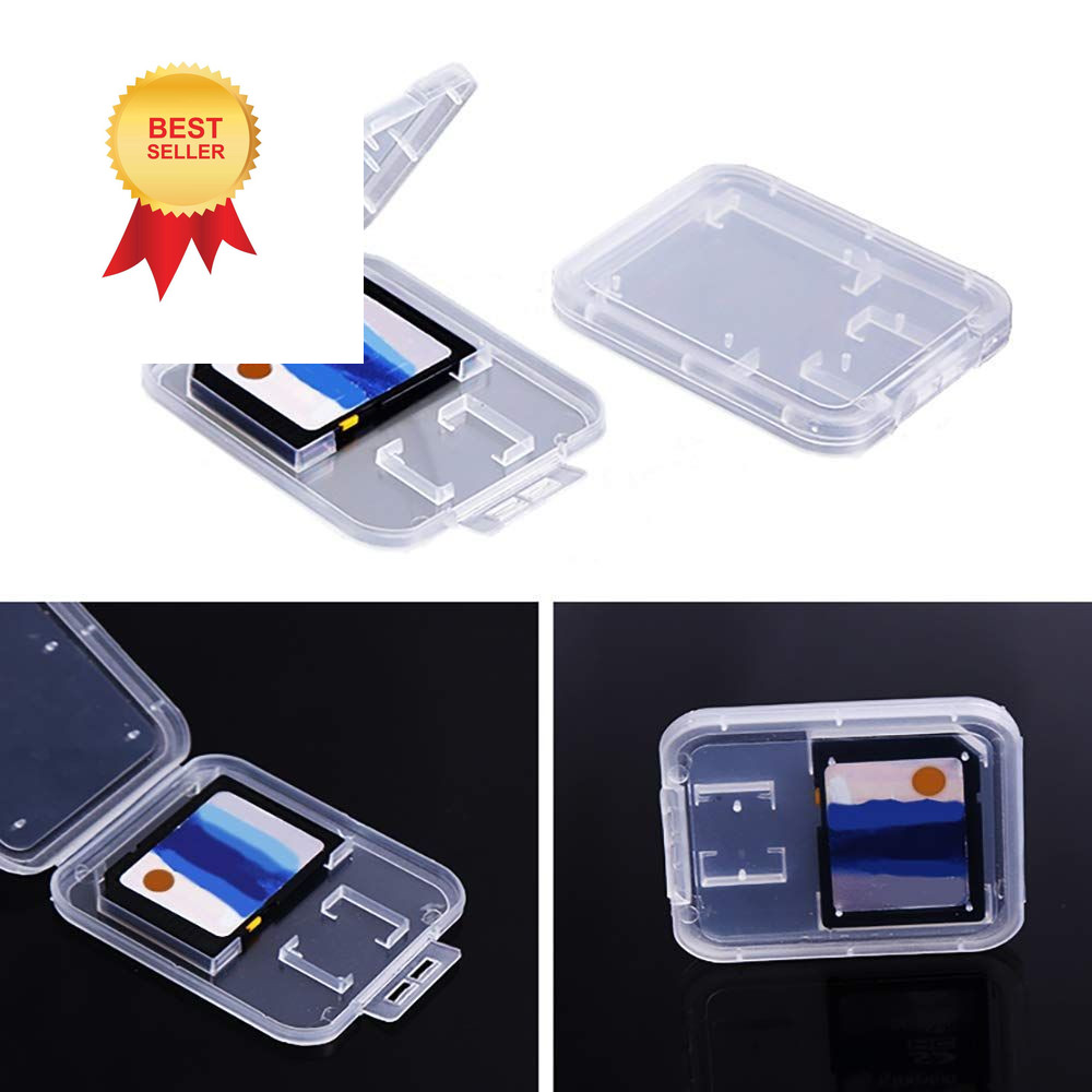 Clear Plastic Memory Card Case Compatible with SD SDHC SDXC Micro White