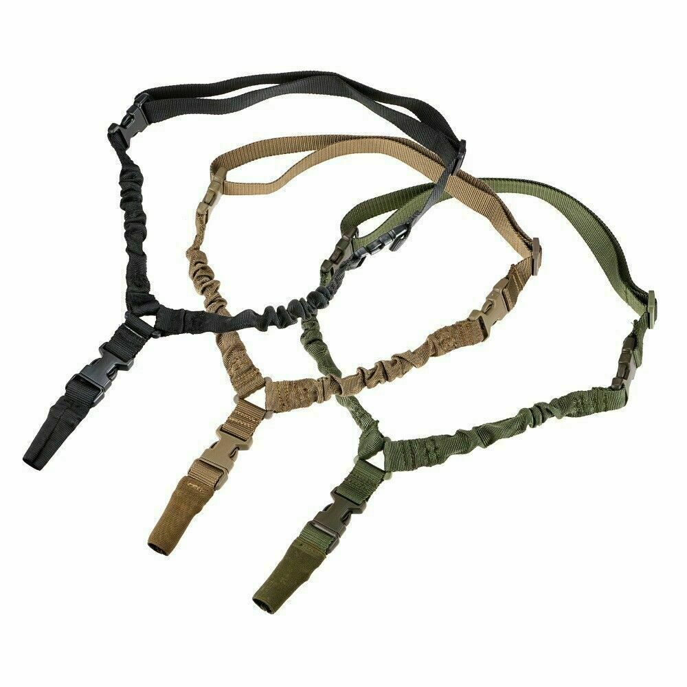 Tactical 1 Single Point Sling Adjustable Bungee Rifle Gun Sling Strap System