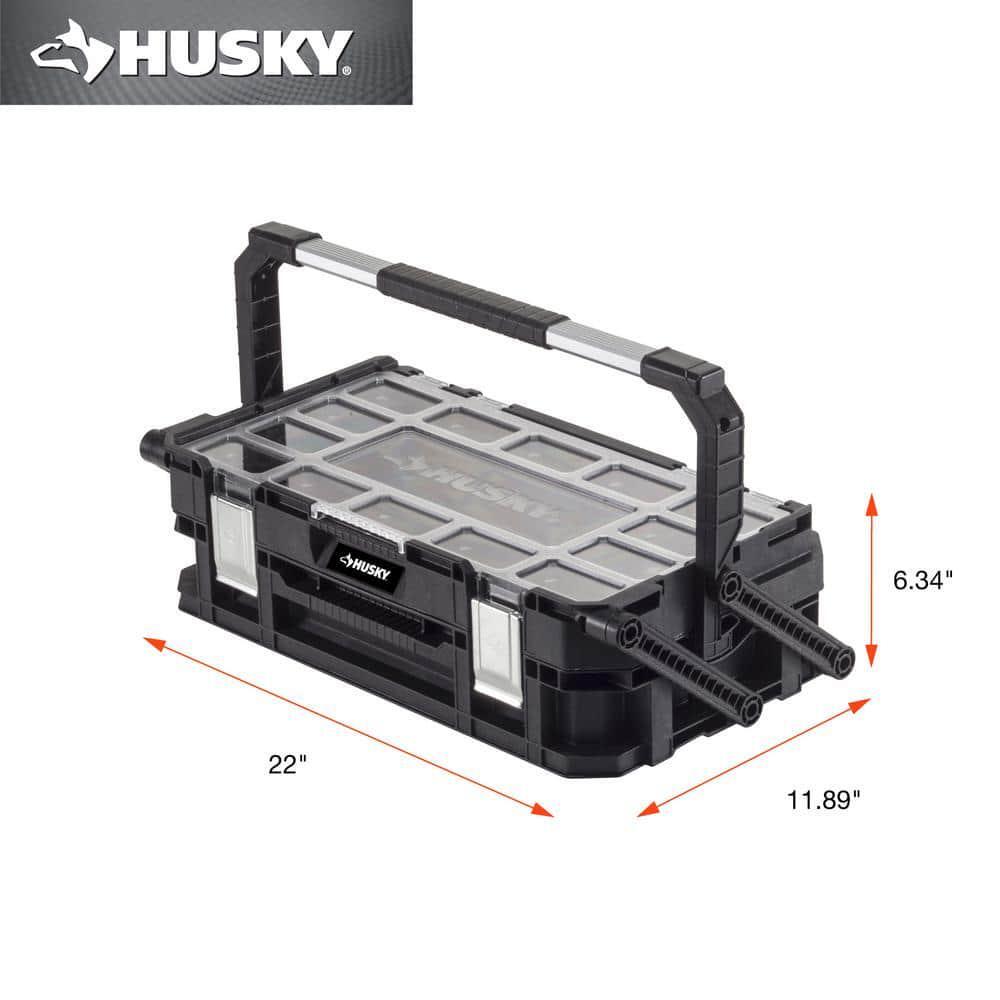 Husky Small Parts Tool Organizer Storage Hardware Case 22-Compartment Plastic