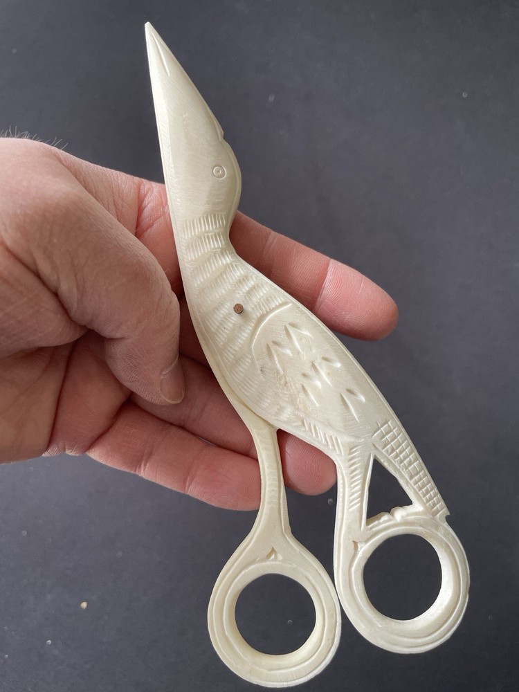 Handcrafted Buffalo Bone Decorative Scissors 6.5" Waldon Pond Style