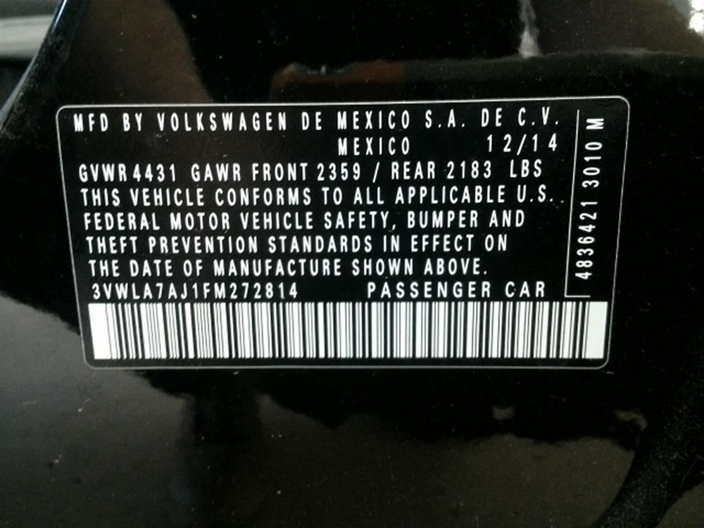 JETTA 2015 Antenna 104810889