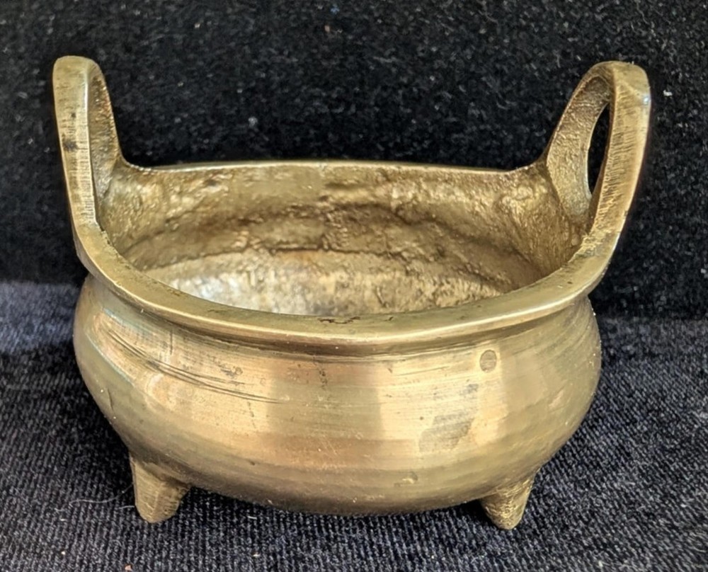 19th C. Chinese Bronze Footed Censor Incense Burner Tripod