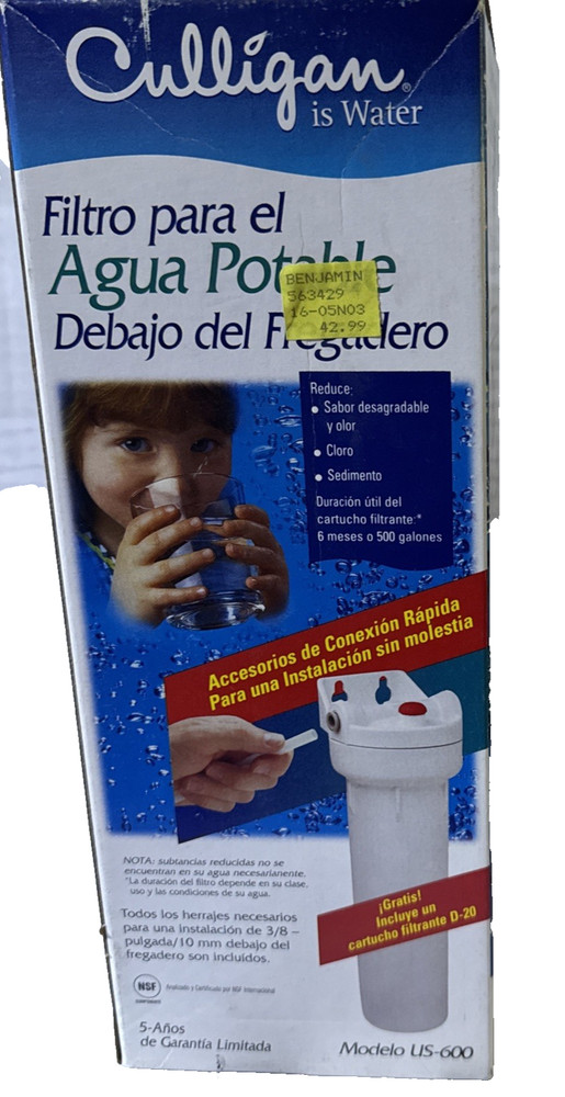 Culligan Under-Sink Drinking Water Filter Model US-600
