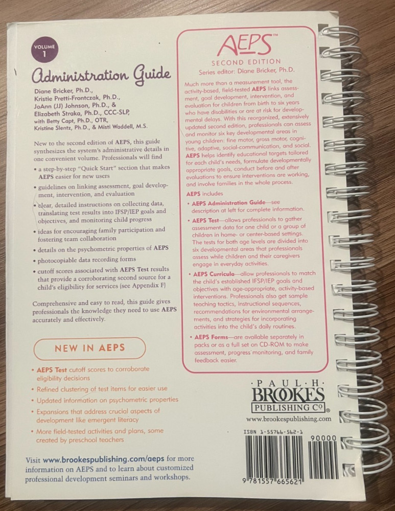 AEPS 2nd Edition Complete 4-Volume Set — Admin Guide + Test + Curriculum Birth-3