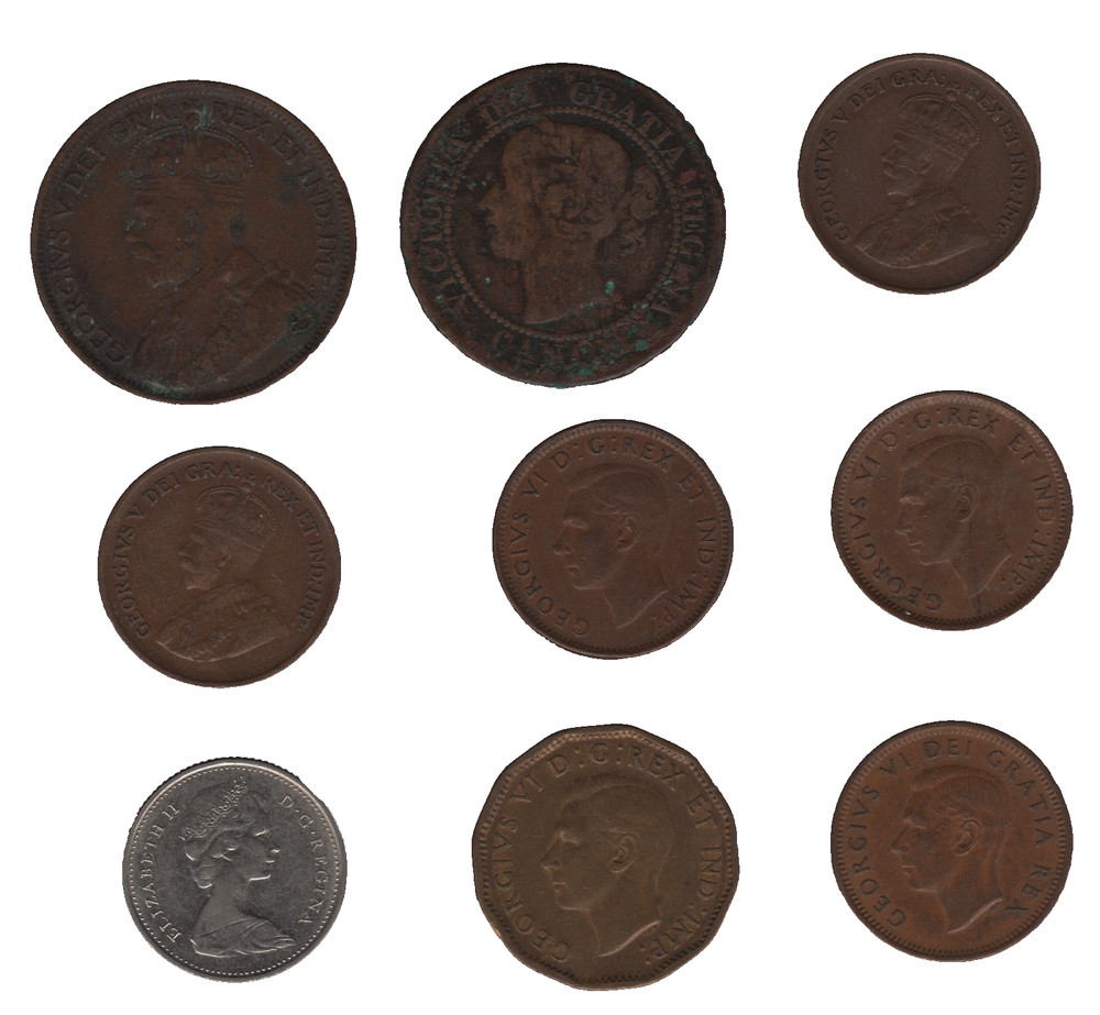 Canada Coins – Bulk Lot x9 – Mixed Denominations