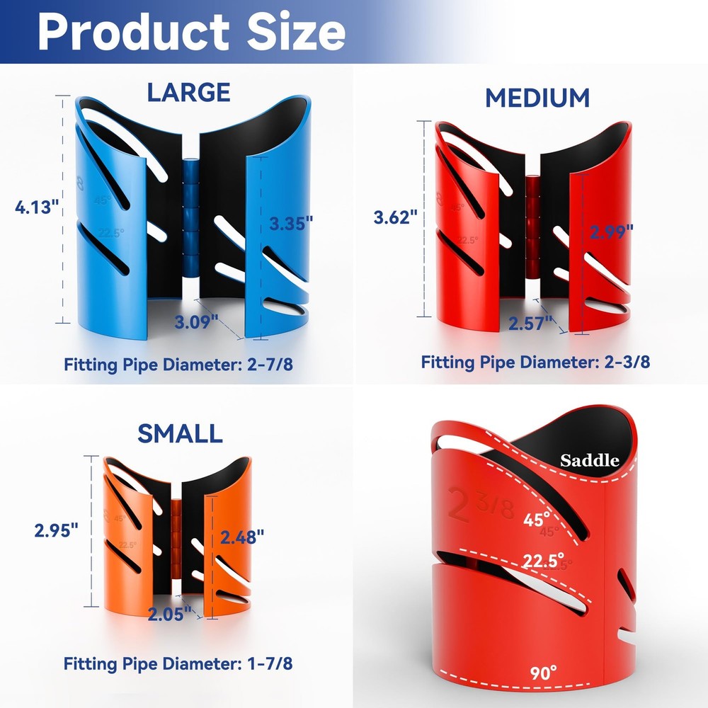 Metal Pipe Cutting Guide Kit, Pipe Saddle Template Cutting Guide - Suitable P...