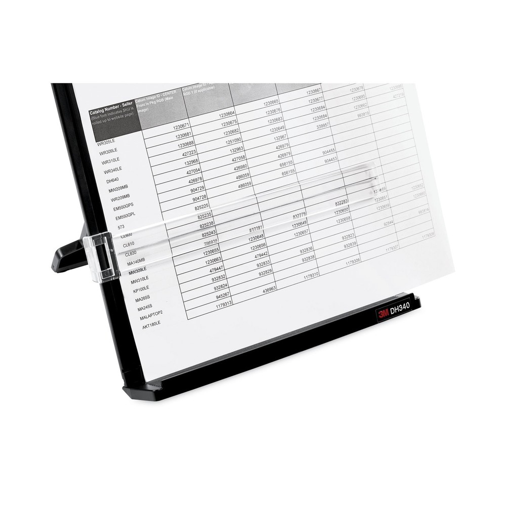 3M Fold-Flat Freestanding Desktop Copyholder, Plastic, 150 Sheet Capacity, Blac