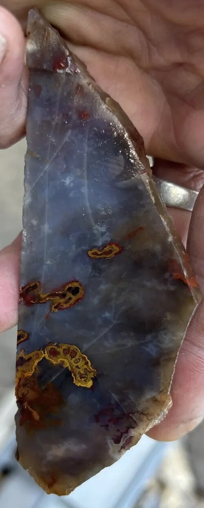 Pigeon blood agate slab