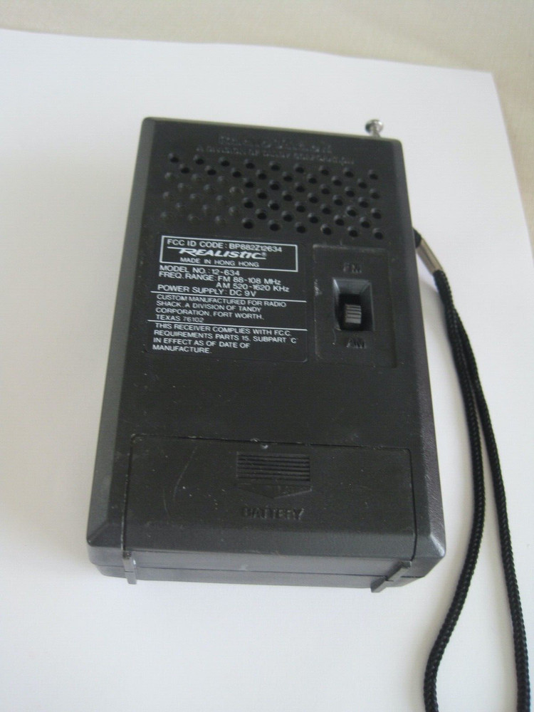 Realistic Transistor Radio Clean Battery Case