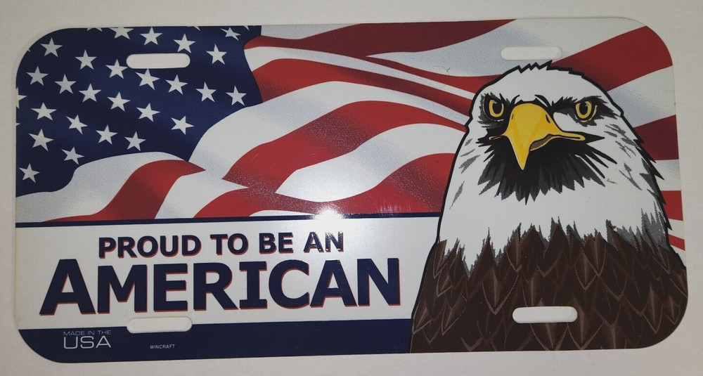 Proud to be American Plastic License Plate