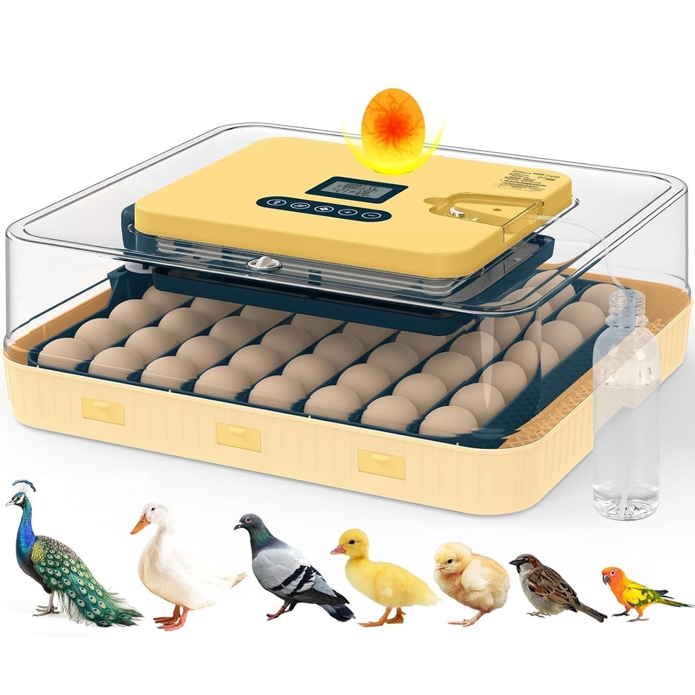 56 Eggs Incubator with Auto Egg Turn, Temp & Humidity Control, Viewing
