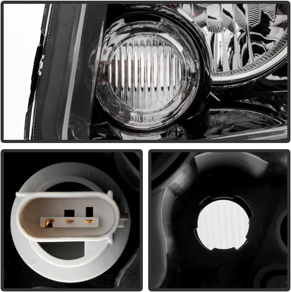 - for [Black Bezel W/Halogen Type] 2013-2017 Jeep Compass Headlight Headlamp Rep