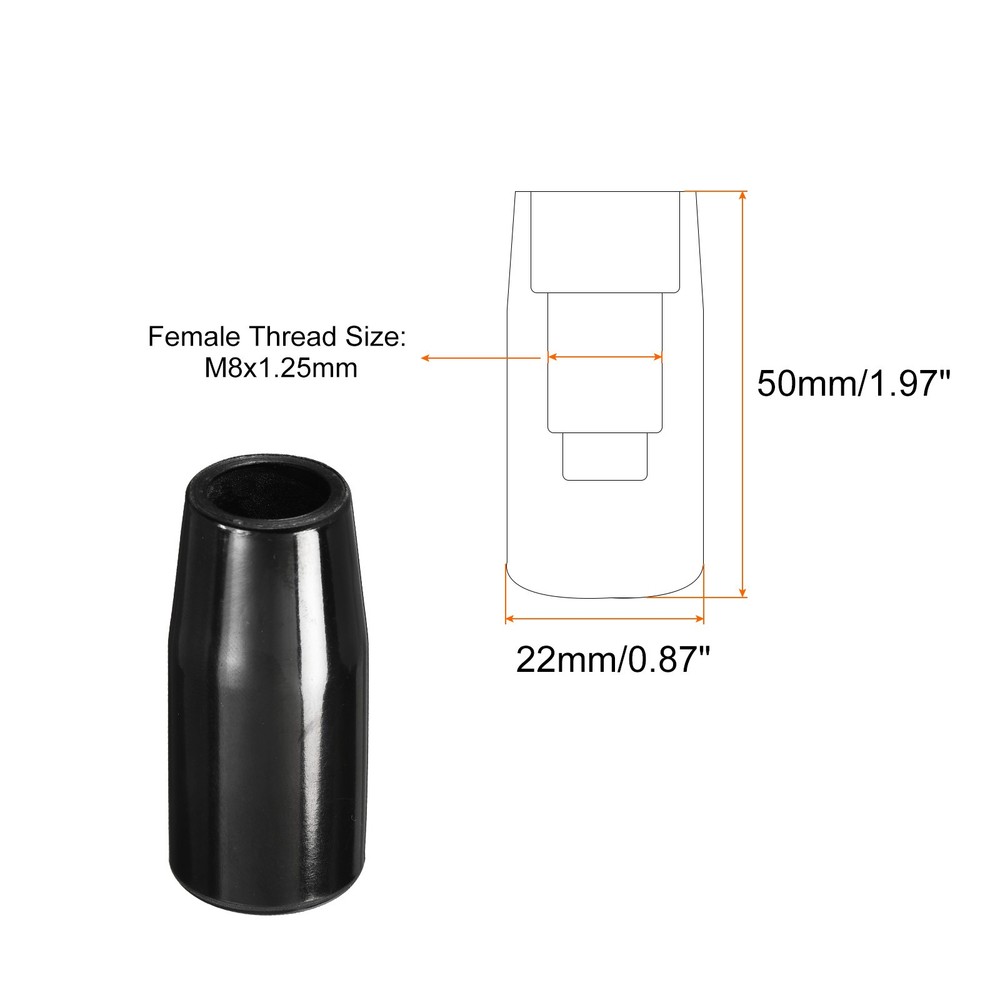 M8x50mm Female Threaded Hand Knobs Cylinder Insert Handles for Mechanical