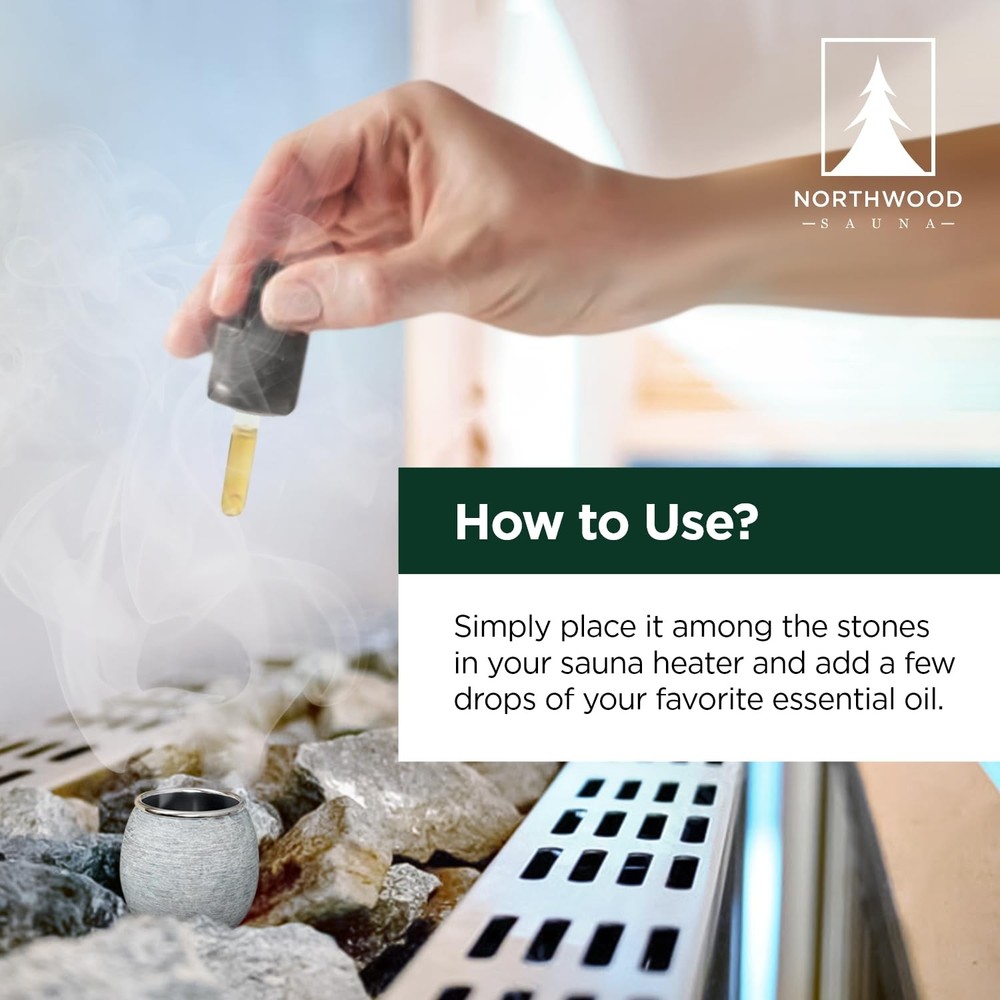 - Sauna Aromatherapy Stone Cup - Essential Oil Diffuser - Natural Rock with S...