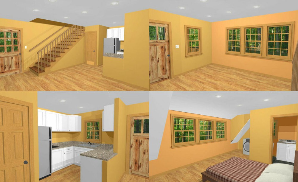 20x16 Tiny House -- PDF Floor Plan -- 557 sq ft -- Model 13A