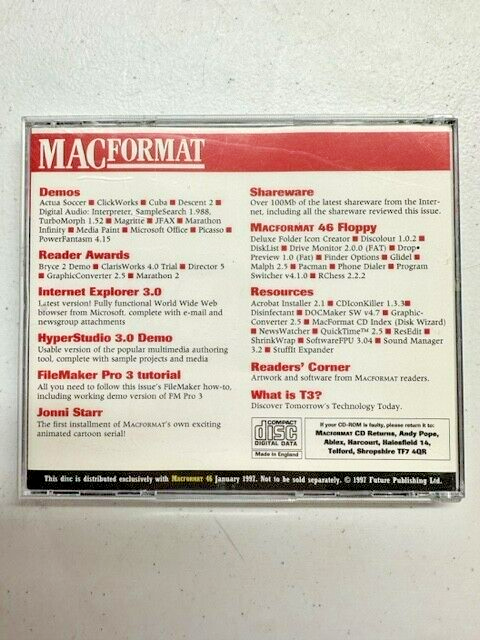 Mac Format CD-Rom Disc January 1997 Media Paint 1.1.2