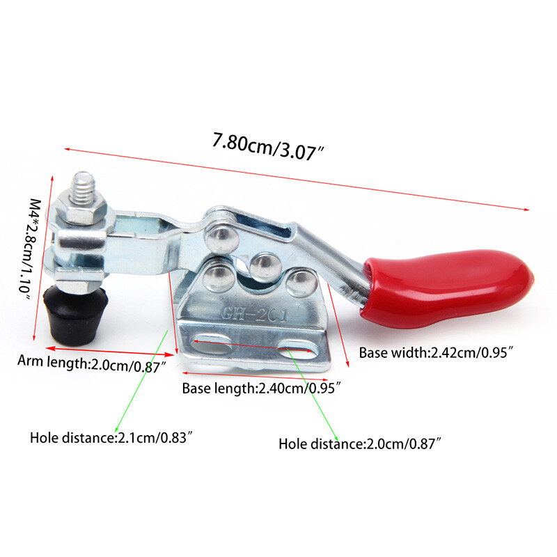 4Pcs Metal Horizontal Quick Release Hand Tool Toggle Clamp For Fixing Workpiece